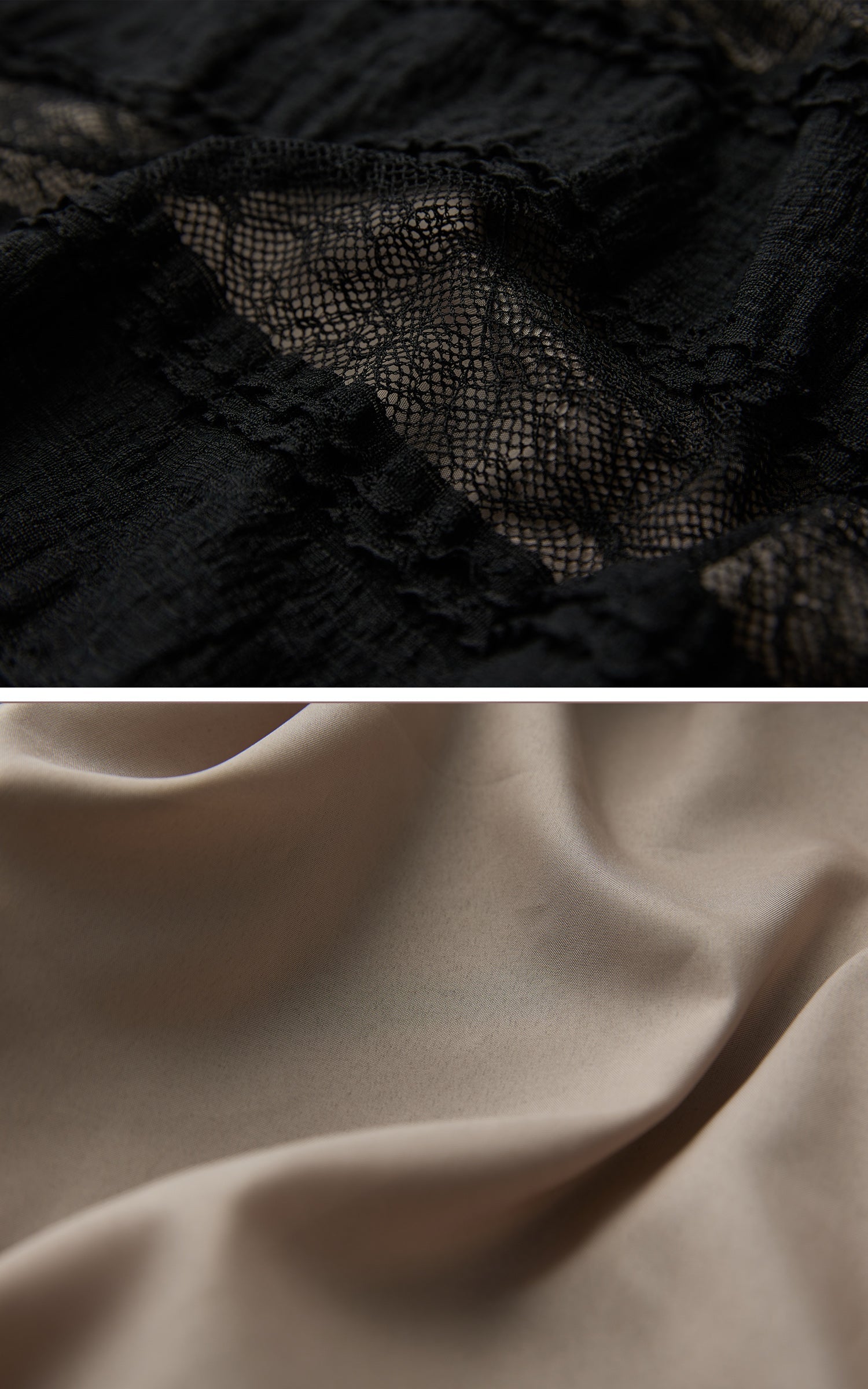 DOINDULGE Layered Sheer Drape Skirt with Lace Panels