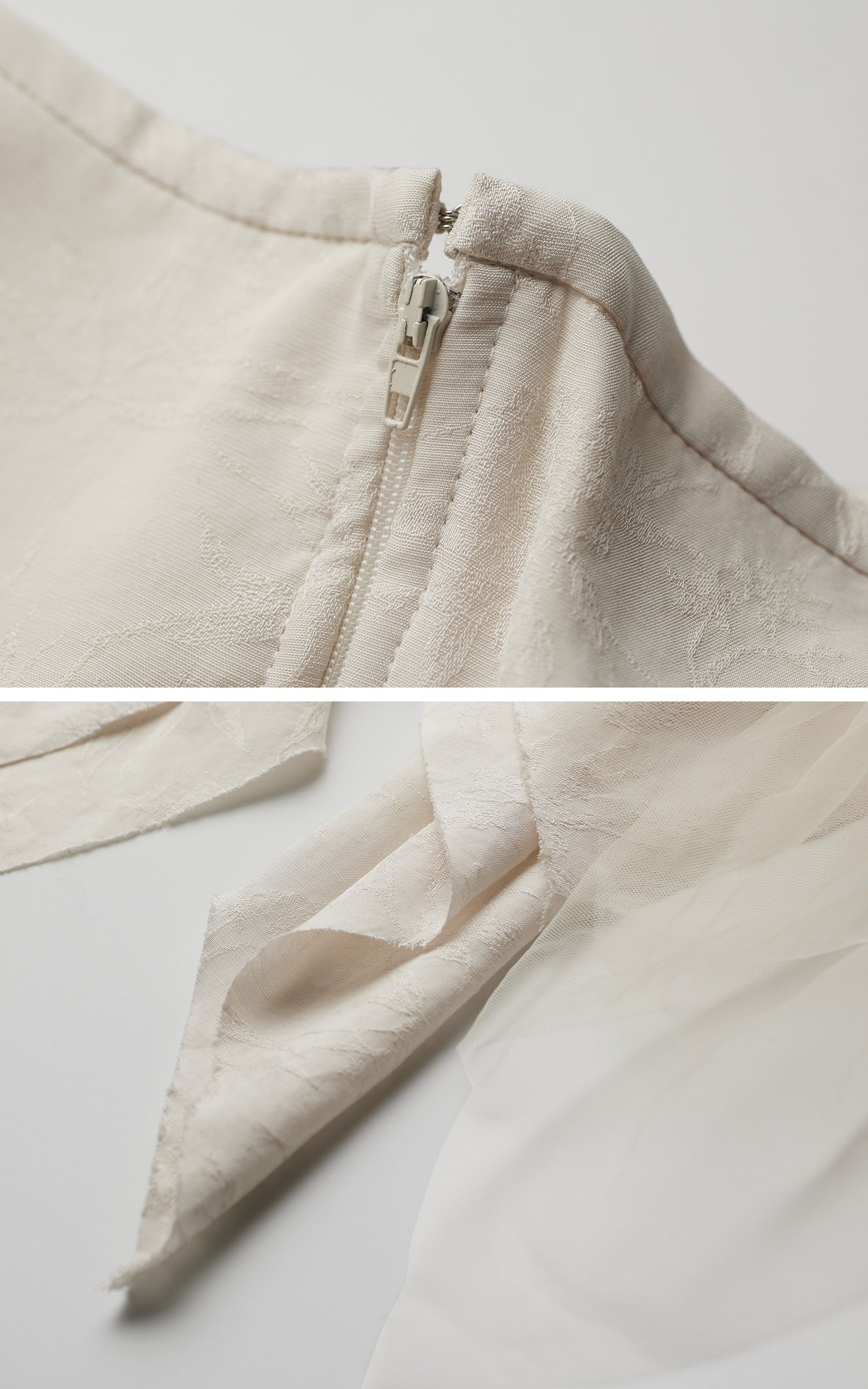 DOINDULGE Deconstructed Draped Jacquard Midi Skirt with Tulle Layering