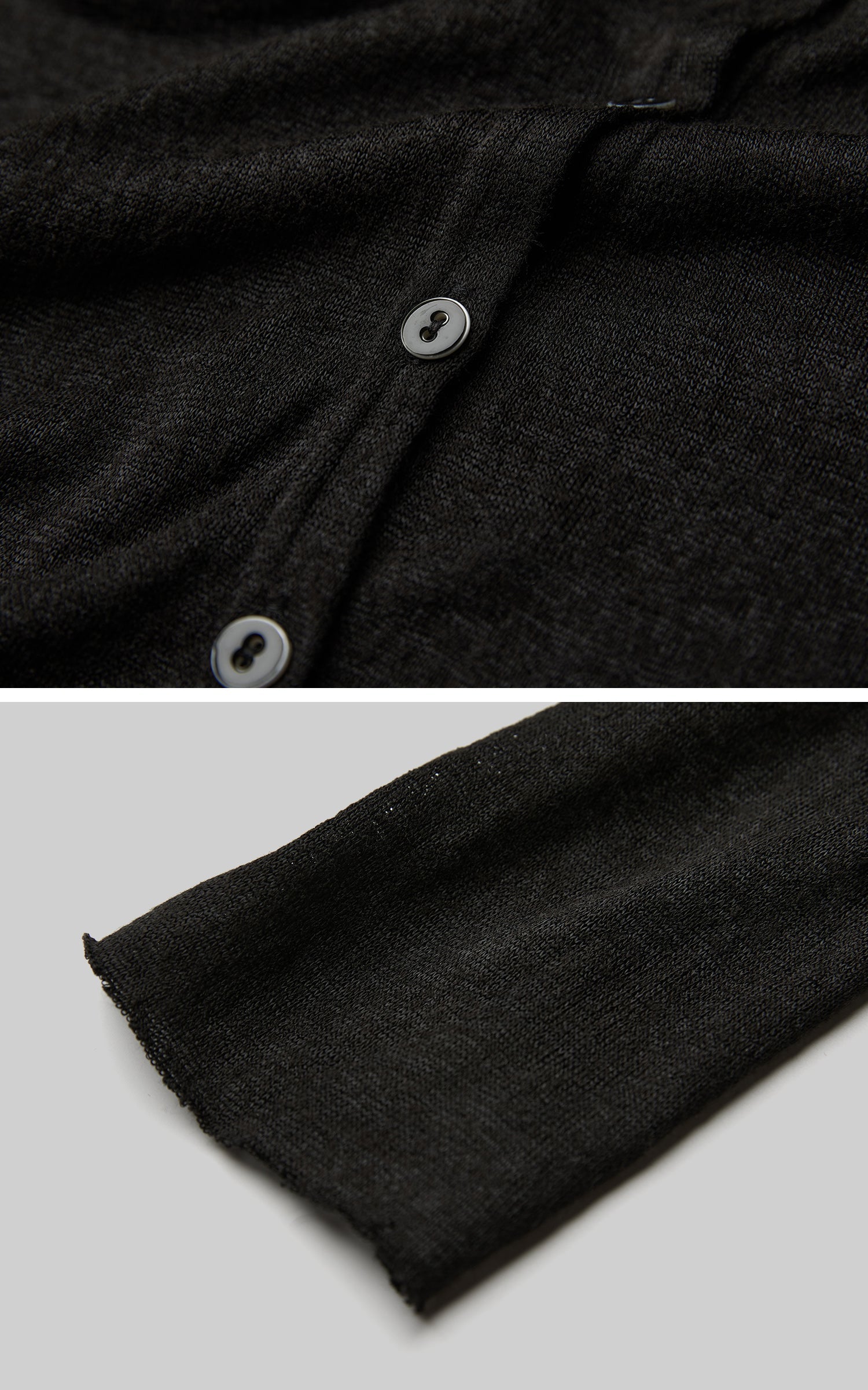 DOINDULGE Asymmetric Drape Long Sleeve Top with Deconstructed Button Design