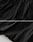 DOINDULGE Crushed Maxi Skirt with 3D Knotwork Waistband