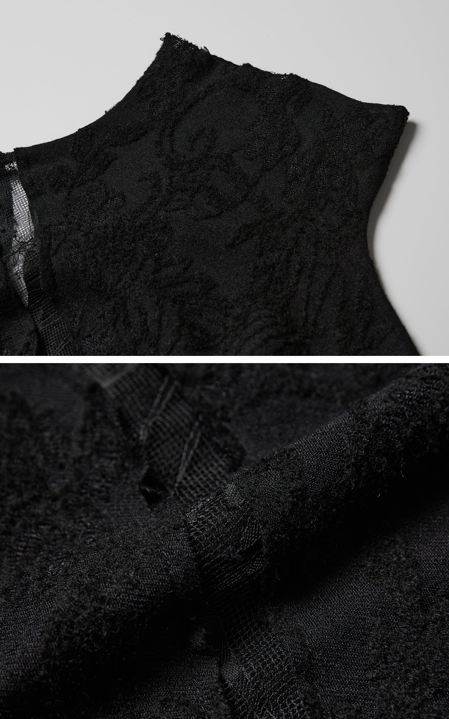DOINDULGE Asymmetric Lace Cutout Jacquard Top