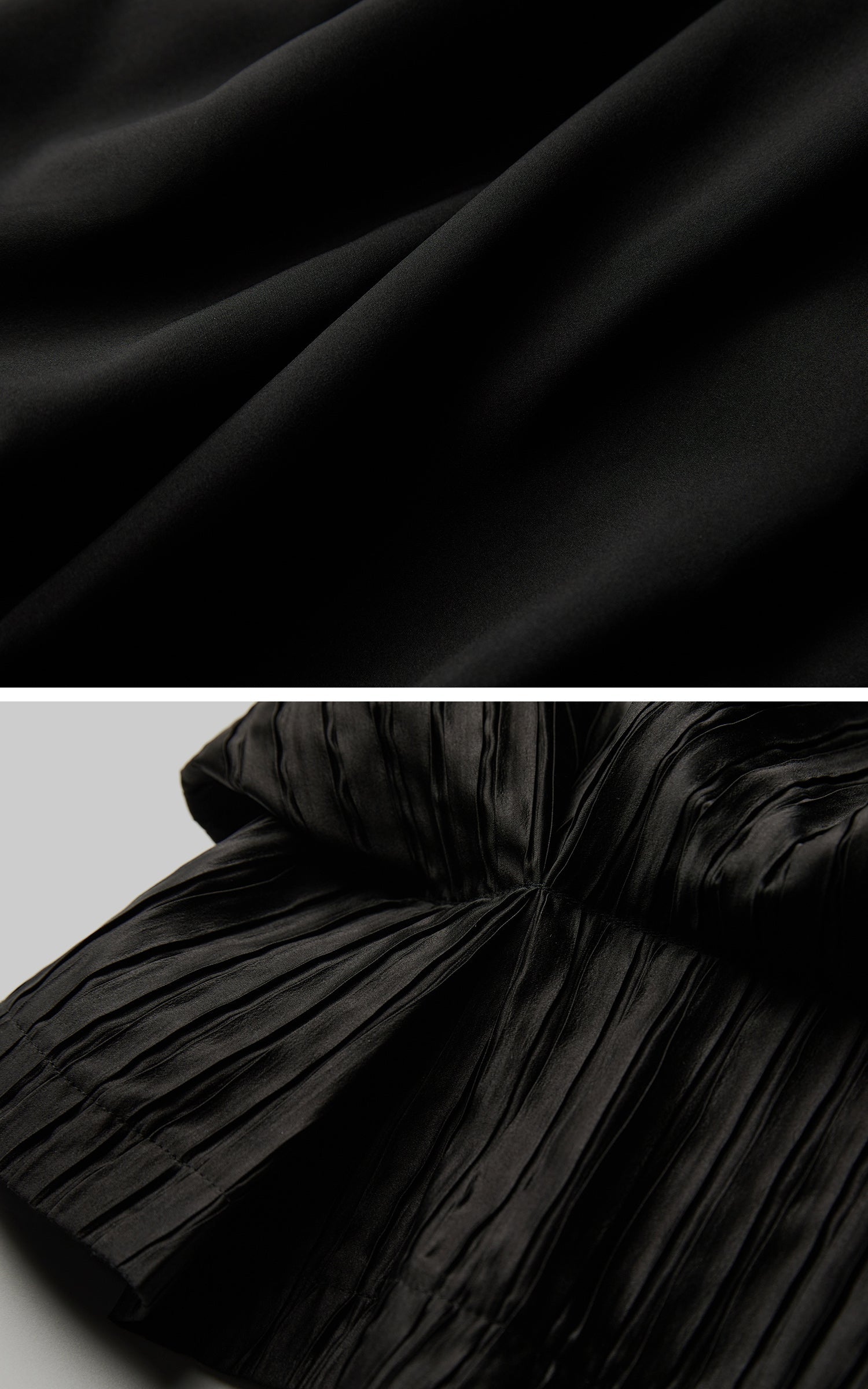DOINDULGE Black Pleated Skirt Red Button Accents
