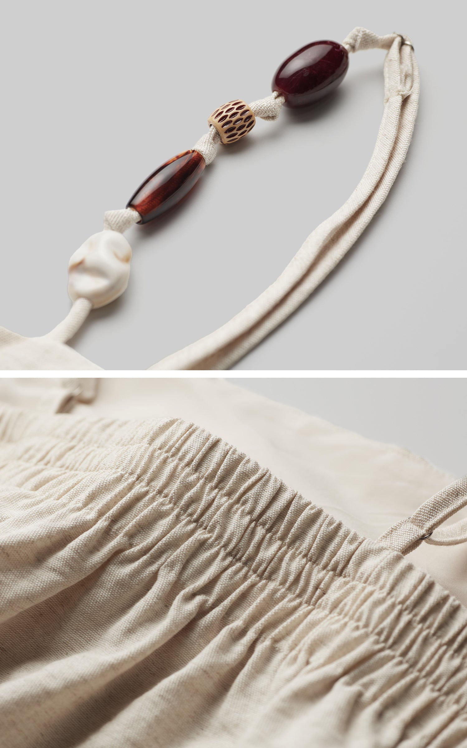 DOINDULGE Embroidered Snake and Flower Layered Linen Dress