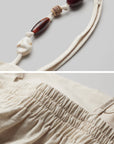 DOINDULGE Embroidered Snake and Flower Layered Linen Dress