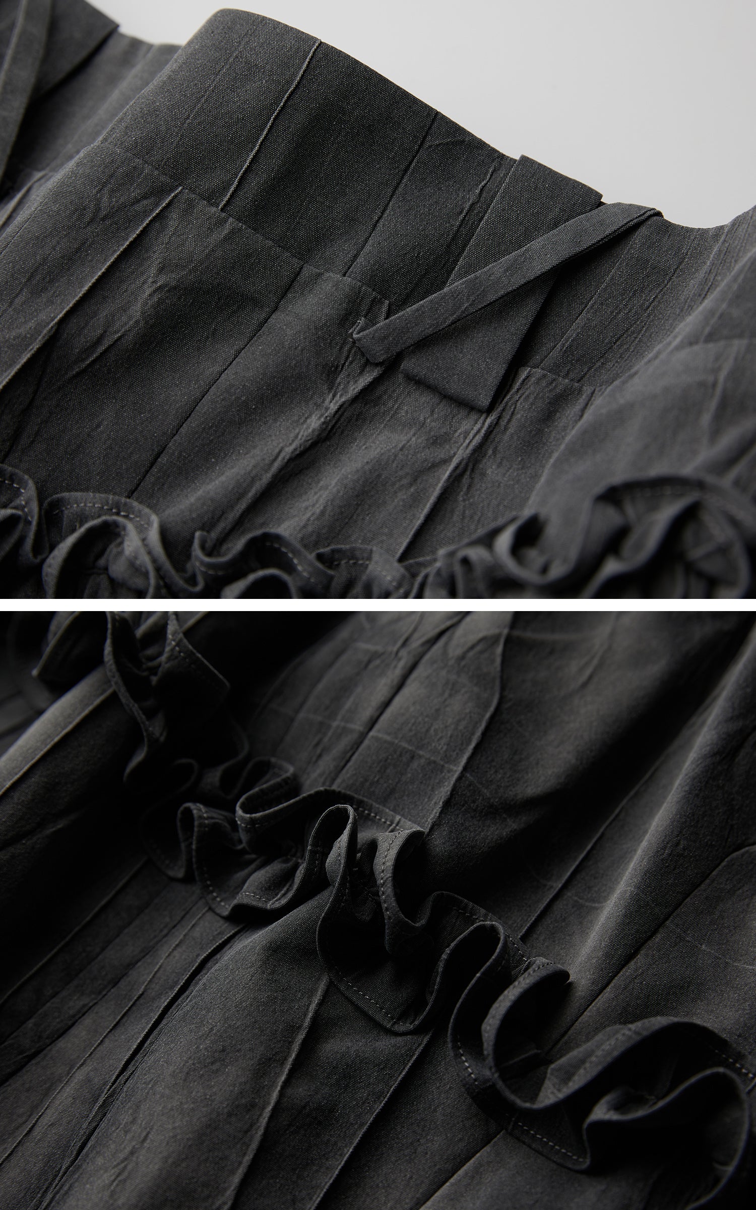 DOINDULGE Asymmetric Smocked Maxi Skirt