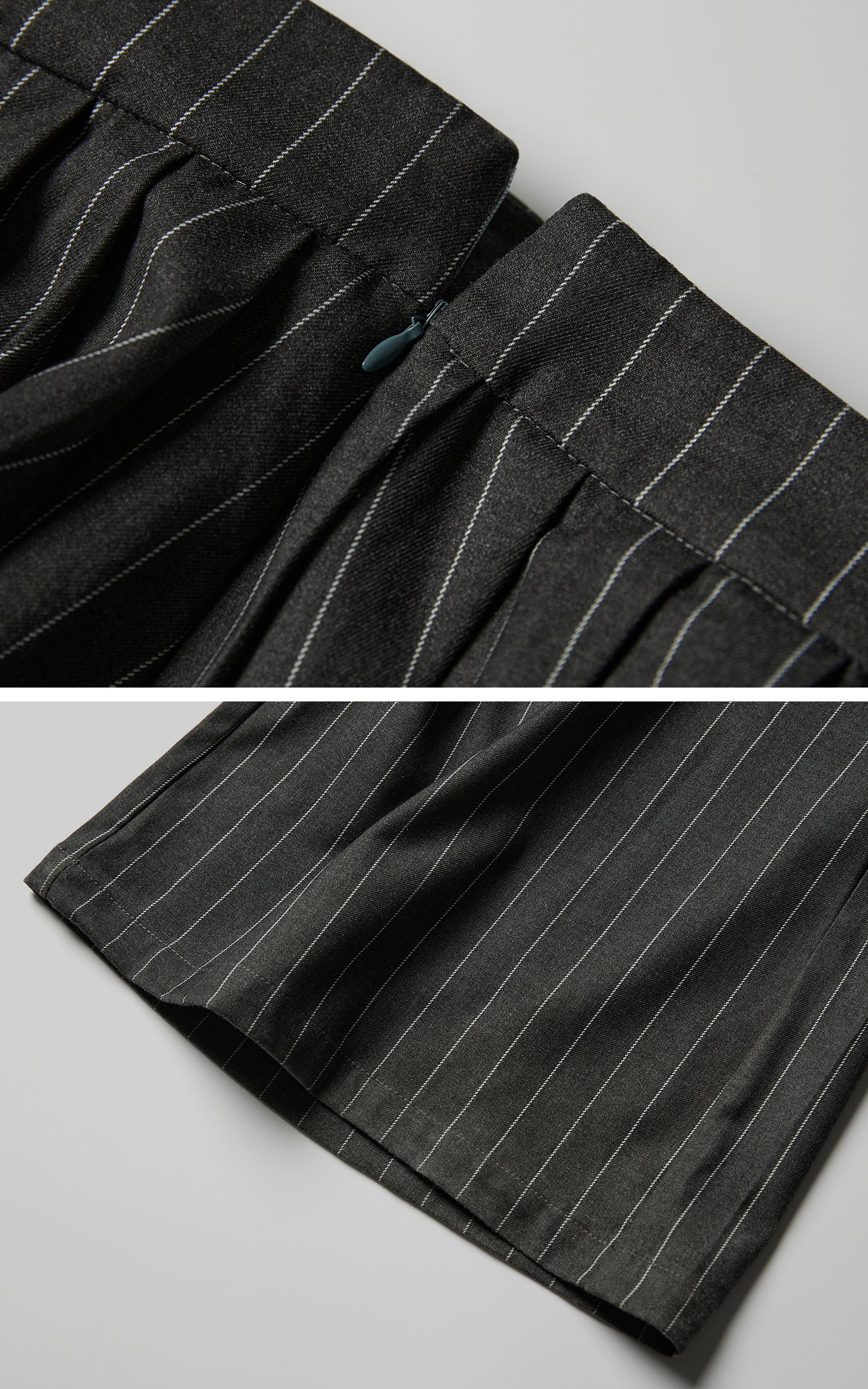DOINDULGE Pinstripe Deconstructed Layered Skirt-Pants