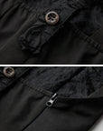 DOINDULGE Distressed Textured Halter Top with Sculptural Button Detail