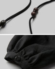 DOINDULGE Textured Jacquard Shirt with High Collar and Ruched Hem