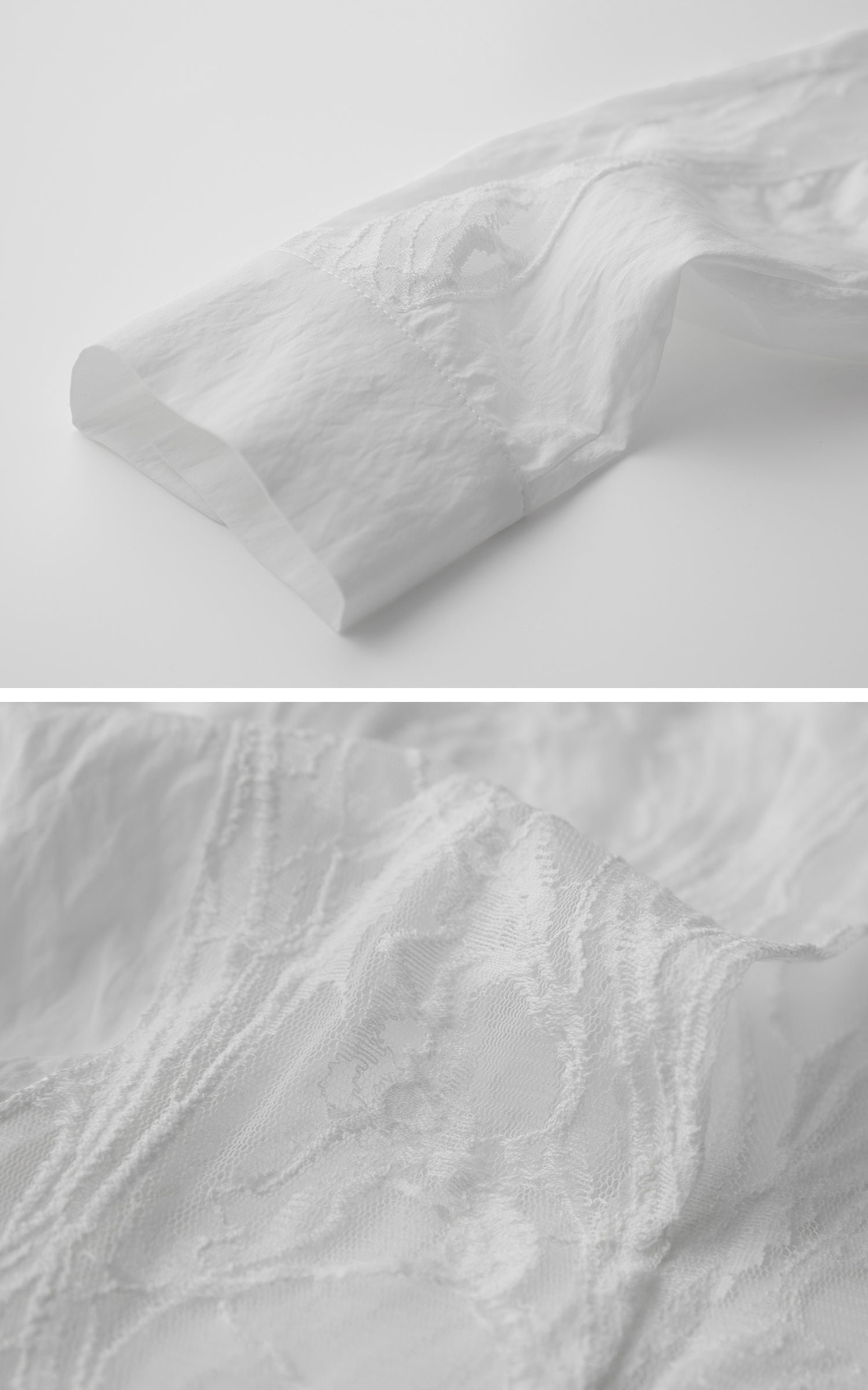 DOINDULGE Deconstructed Lace Paneled Shirt