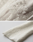 DOINDULGE Deconstructed Draped Top with Embroidered Lace Overlay