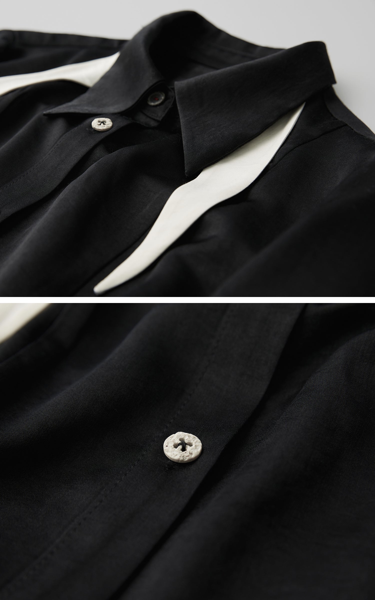 DOINDULGE Deconstructed Asymmetric Contrast Shirt