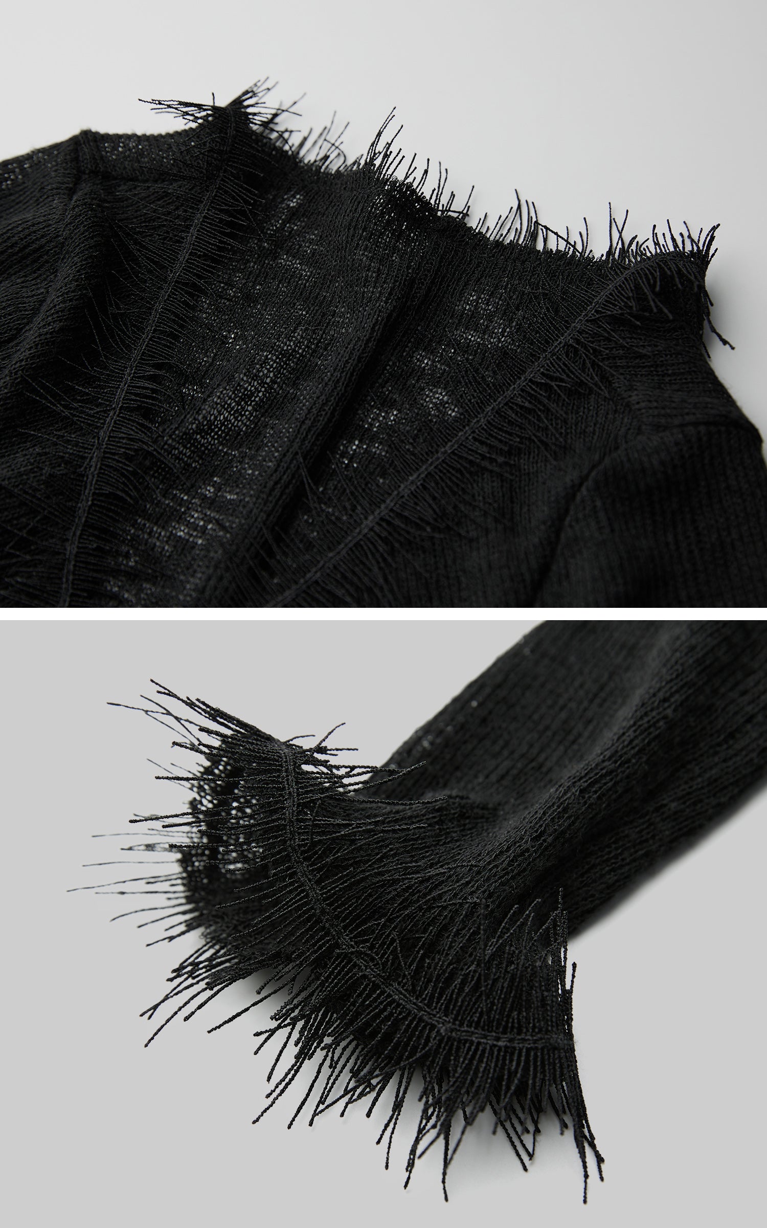 DOINDULGE Distressed Knit Long Sleeve Cardigan