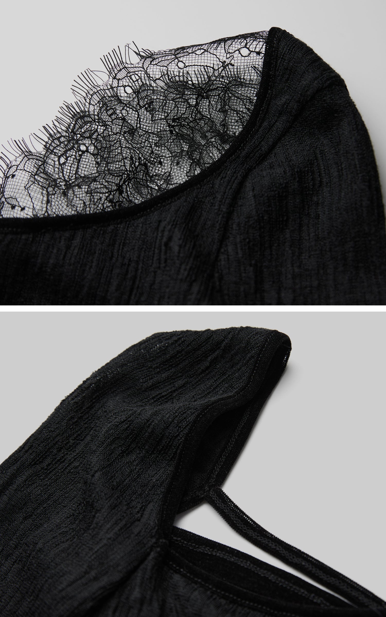 DOINDULGE Cutout Lace Detail Long Sleeve Top