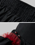 DOINDULGE Flared Skirt with Layered Frill Draping and Contrast Underskirt