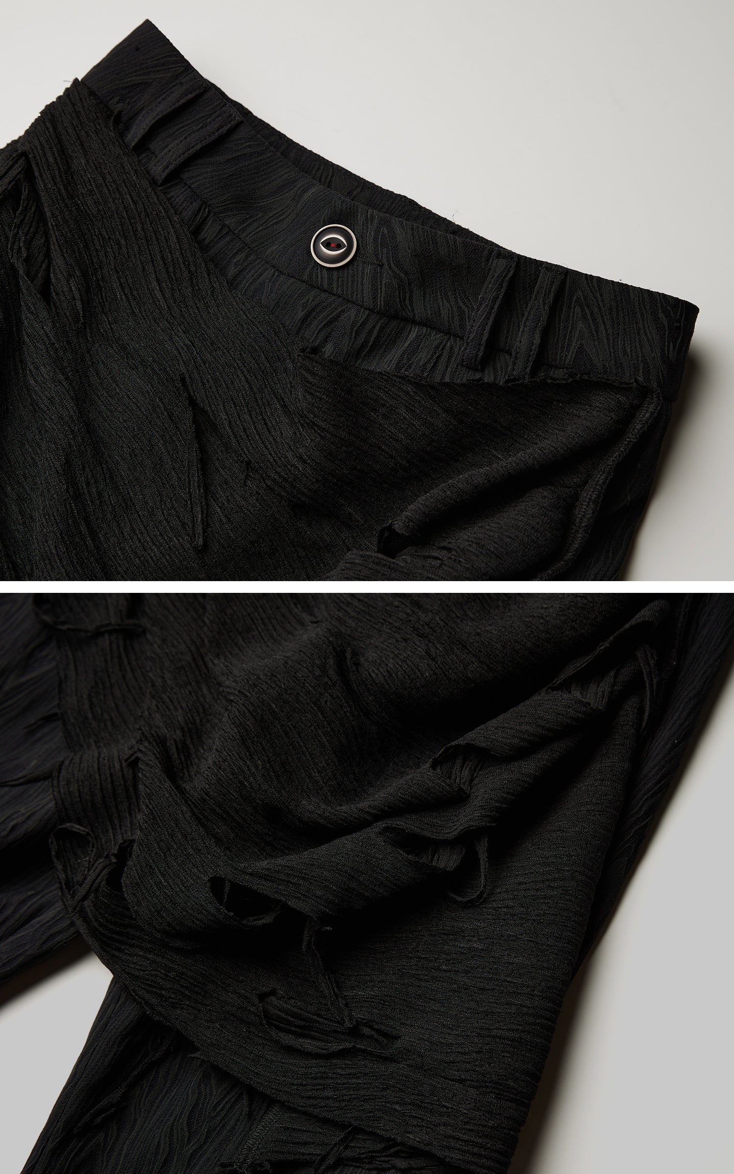 DOINDULGE Deconstructed Layered Wide-Leg Pants