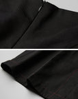DOINDULGE Wide-Leg Trousers with Multi-Button Detail