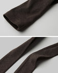 DOINDULGE Draped Knit Maxi Dress with Cowl Neck and Natural Button Detail