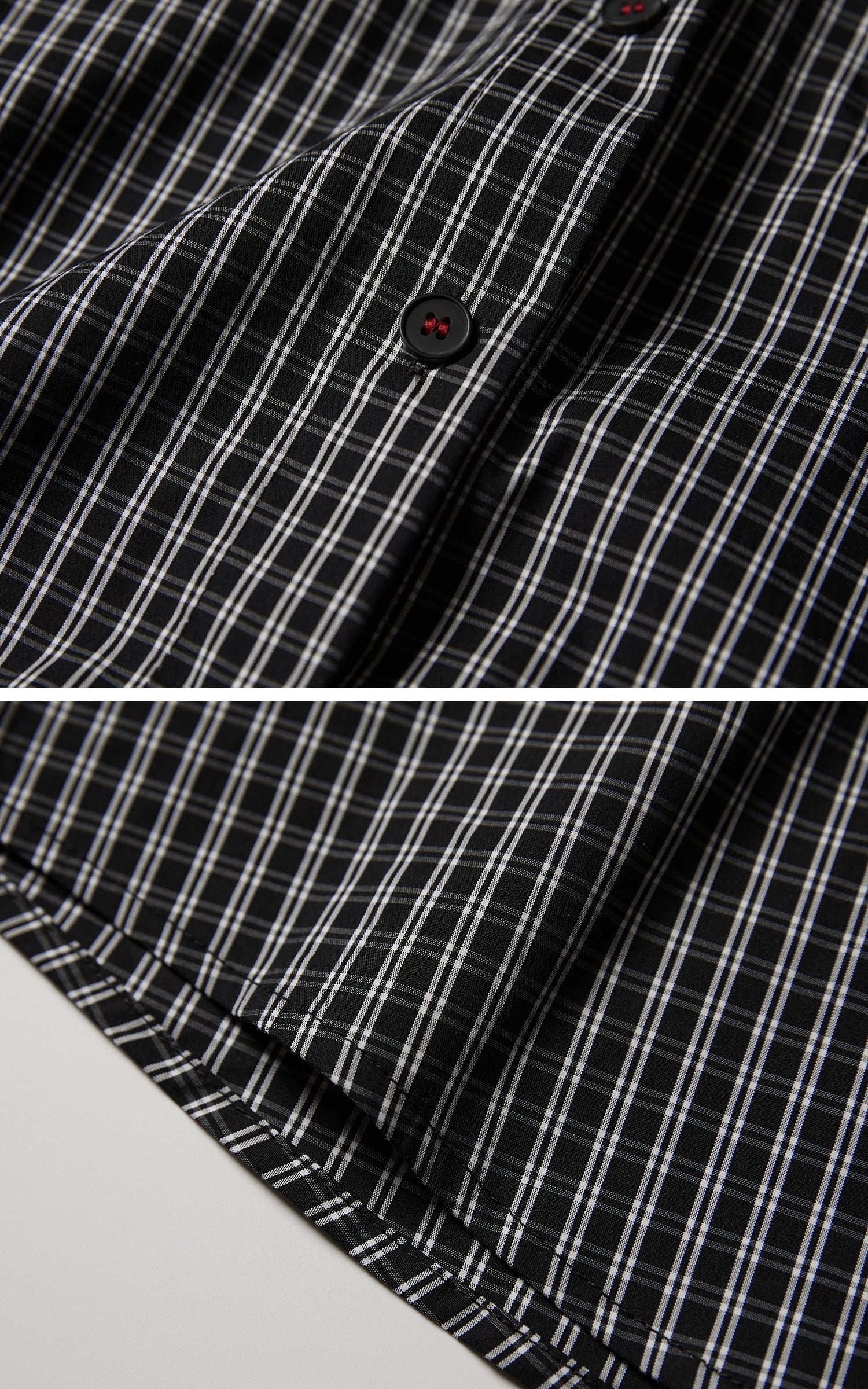DOINDULGE Oversized Contrast Cuff Checked Shirt