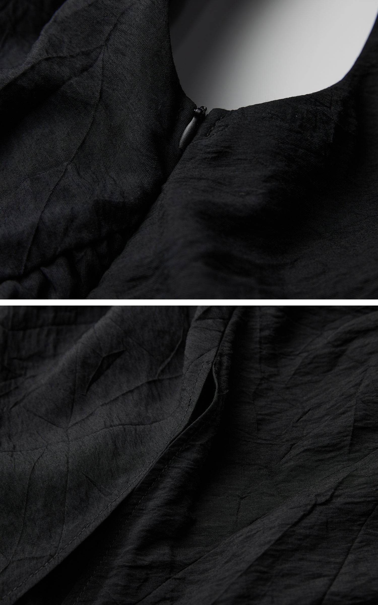 DOINDULGE Asymmetric Draped Maxi Dress with Textured Fabric and Wooden Bead Detail