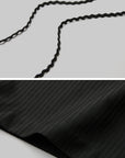 DOINDULGE Wide Leg Trousers with Braided Detail