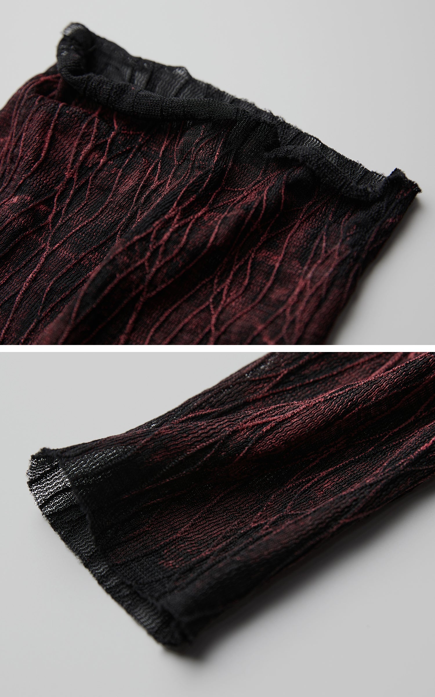 DOINDULGE Sheer Textured Long Sleeve T-Shirt