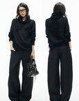 IAMXIAA Low-Rise Double Button Oversized Wide Leg Tailored Pants