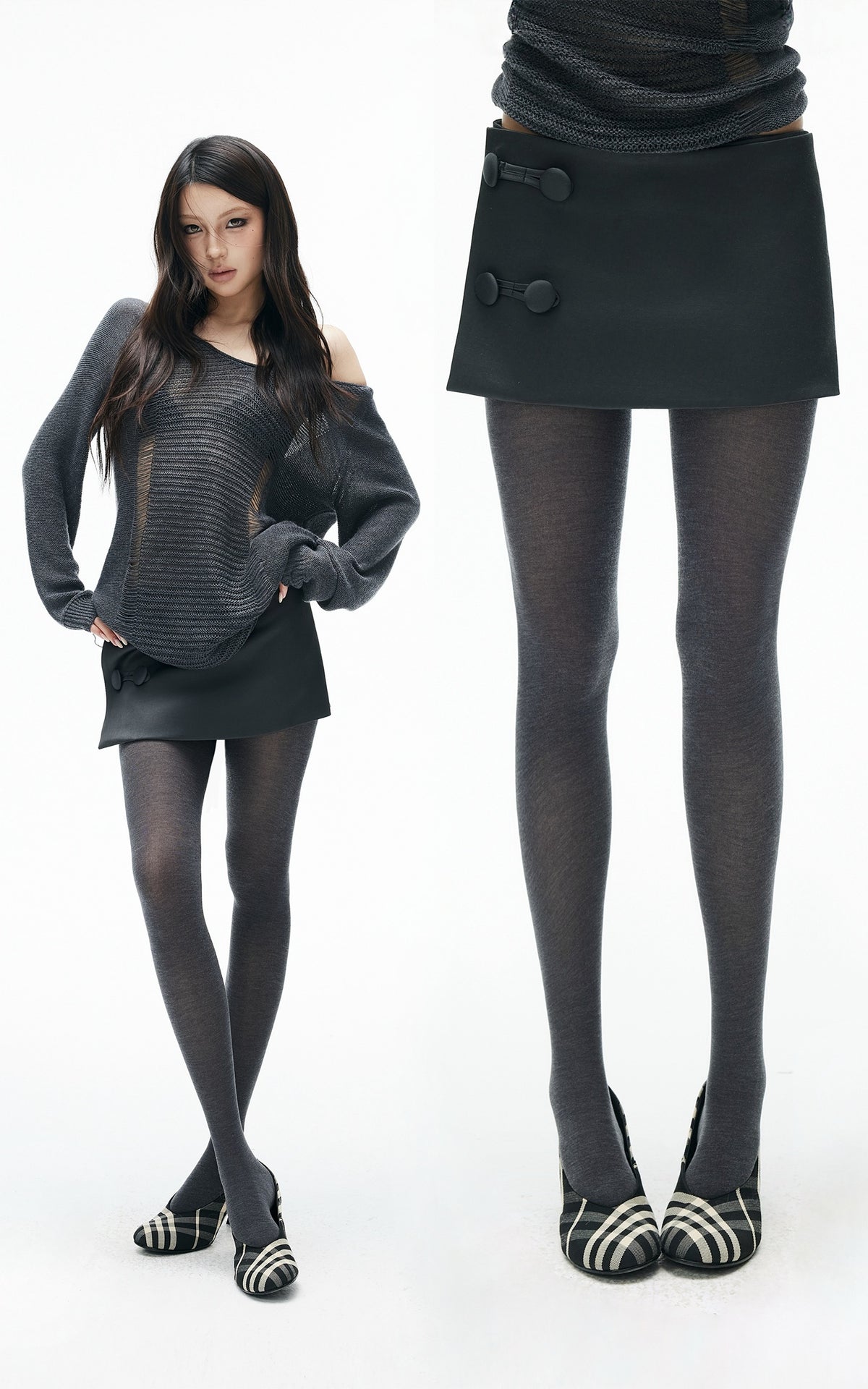IAMXIAA Toggle Detail Low-Rise Mini Skirt
