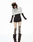 IAMXIAA Openwork Knit Turtleneck Capelet