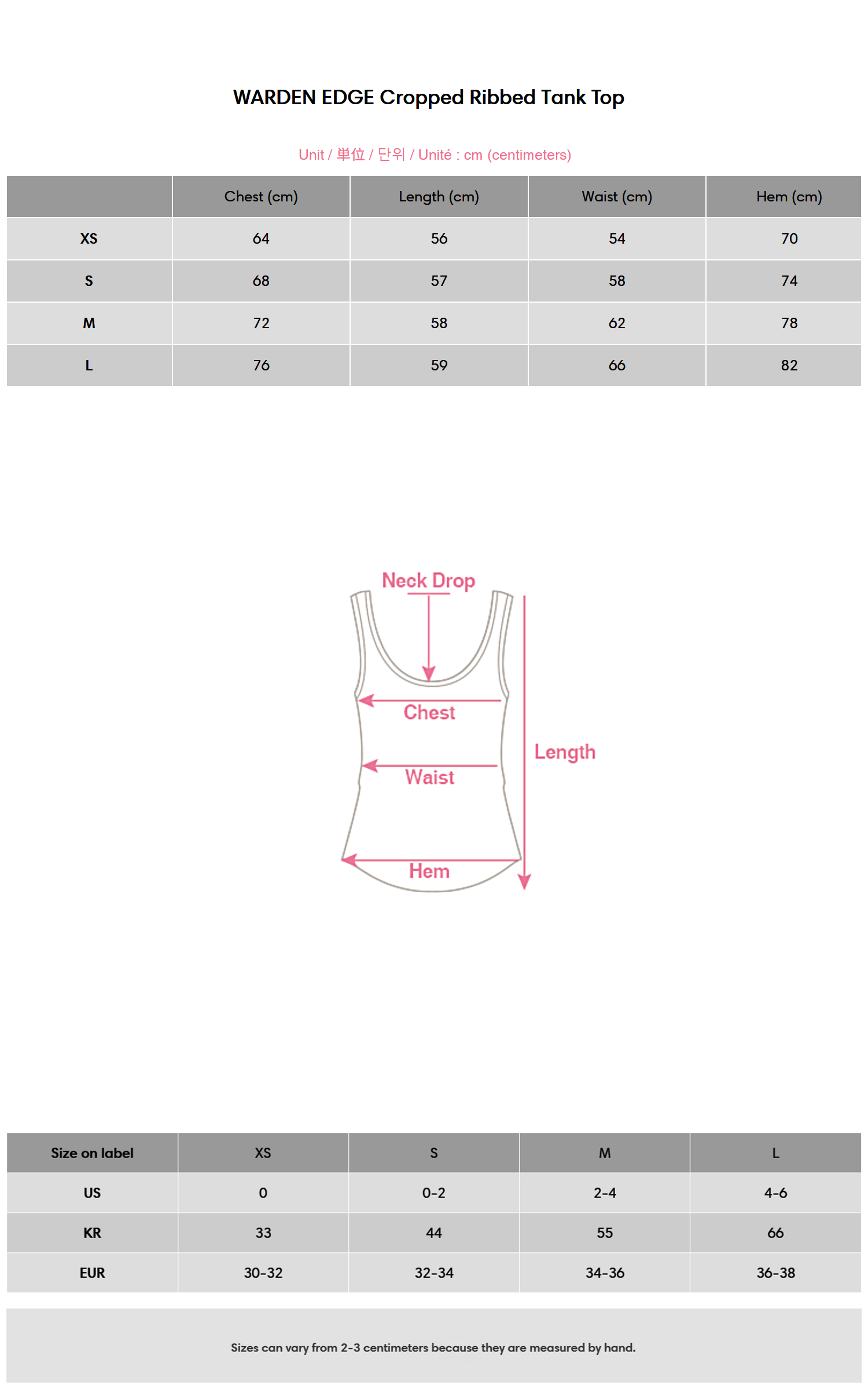 WARDEN EDGE Cropped Ribbed Tank Top - PINKPARKS
