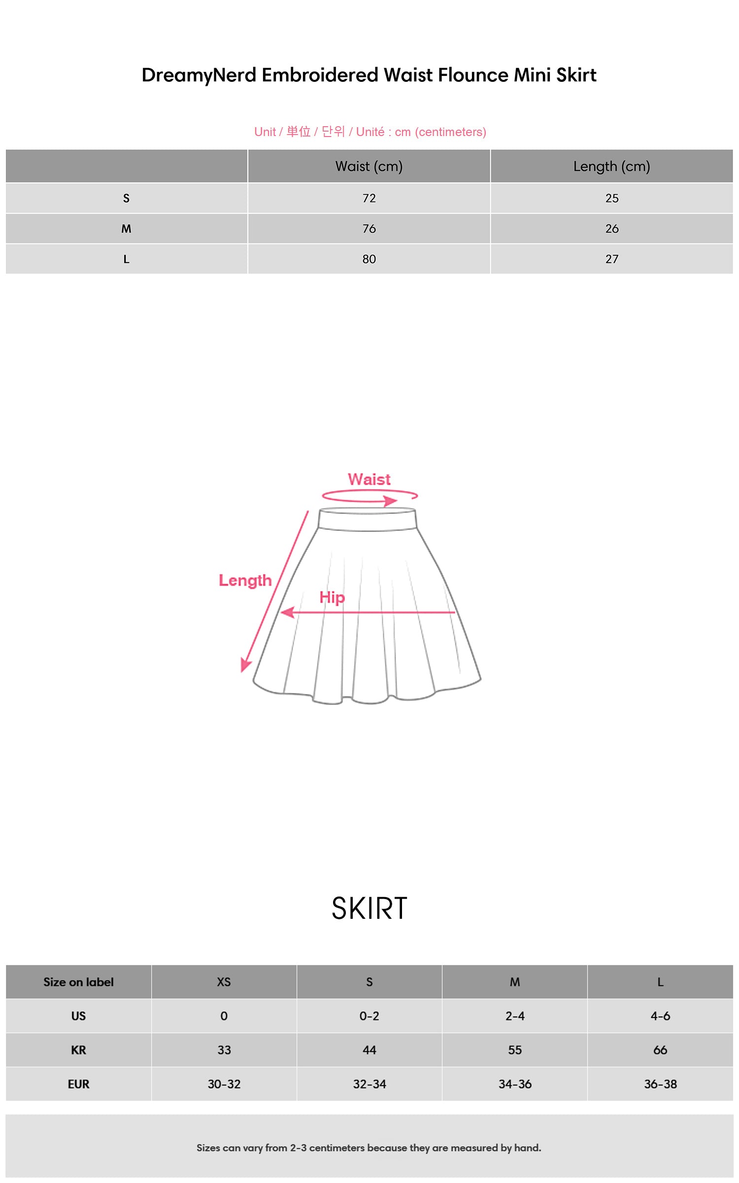 DreamyNerd Embroidered Waist Flounce Mini Skirt - PINKPARKS