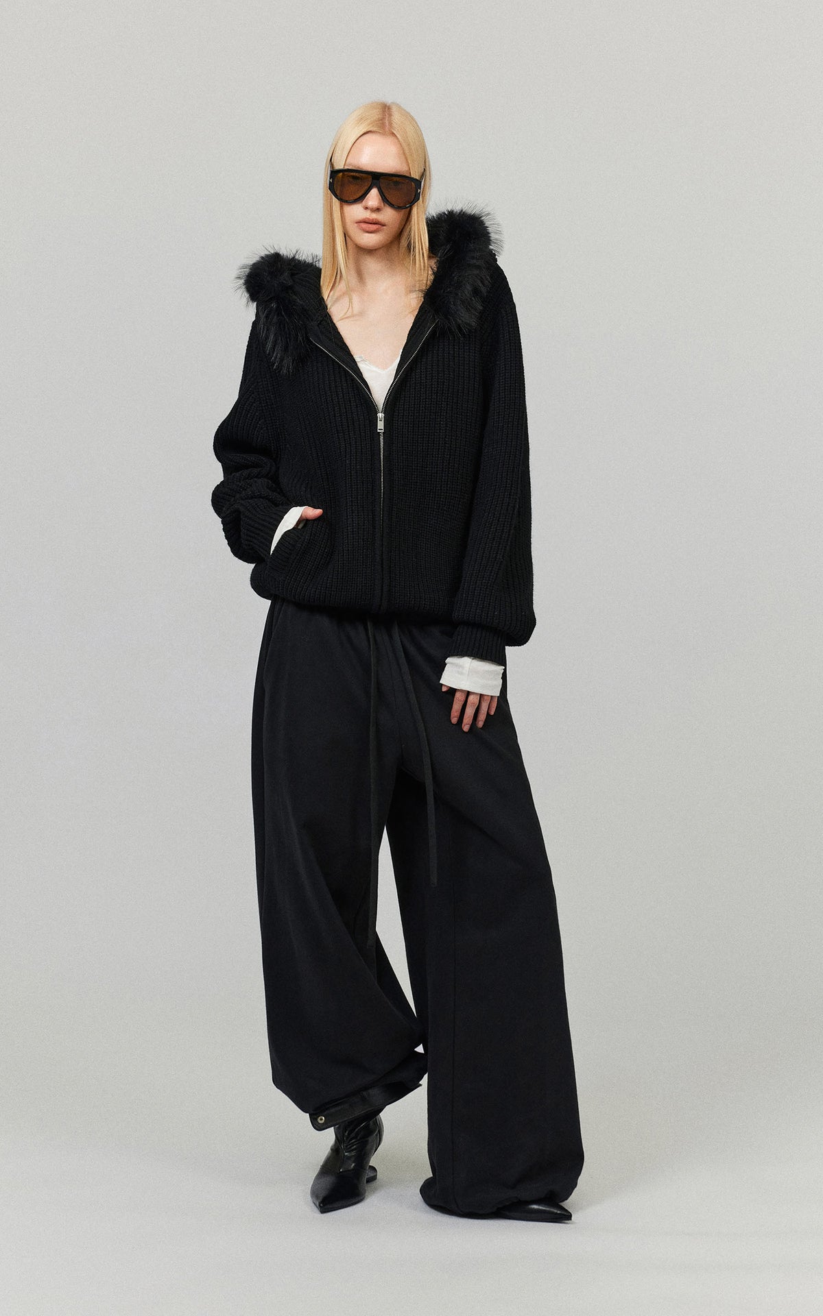 0122stepll Oversized Drawstring Wide-Leg Adjustable Hem Utility Pants