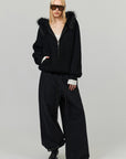 0122stepll Oversized Drawstring Wide-Leg Adjustable Hem Utility Pants