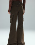 Low pixel High-Waist Multi-Pocket Flared Cargo Pants