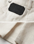DOINDULGE Raw-Texture Wide-Leg Pants with Hand-Stitched Details