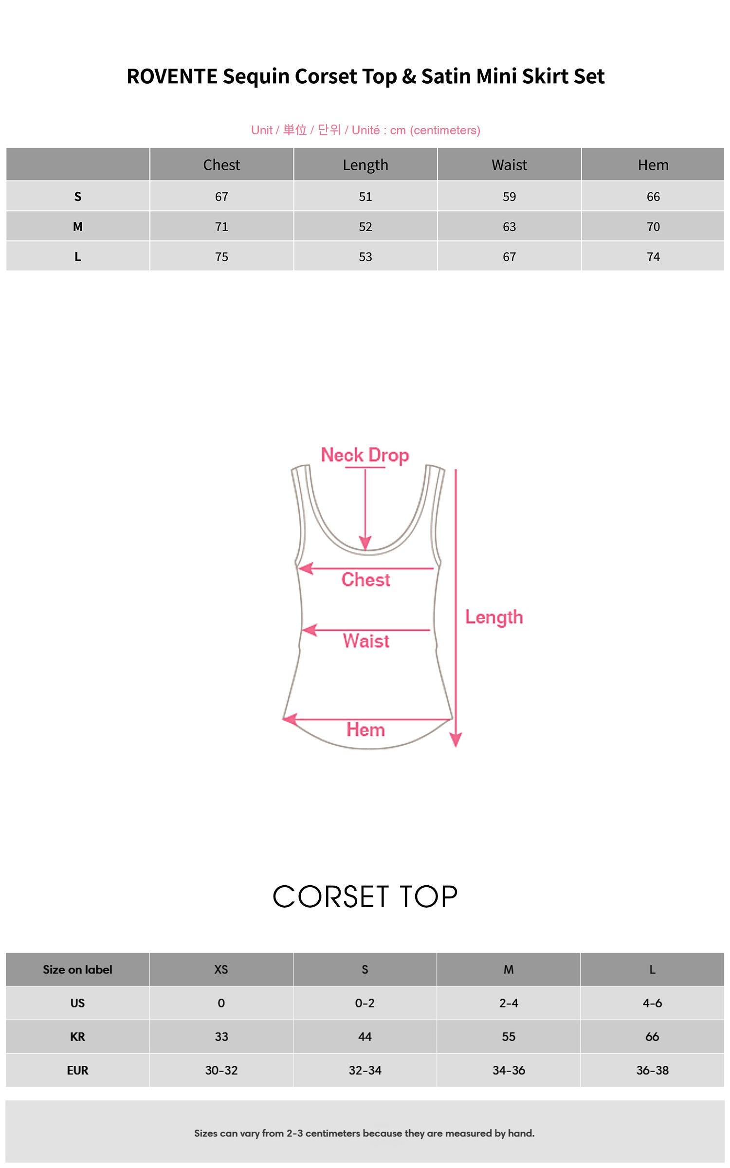 ROVENTE Sequin Corset Top &amp; Satin Mini Skirt Set