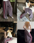 Rase le sol Washed Velvet-Feel Wide-Leg Track Pants