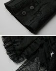 DOINDULGE Textured Asymmetric Blazer with Ruffled Edge and Fitted Silhouette