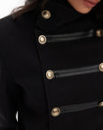0122stepll High Collar Cropped Military Jacket
