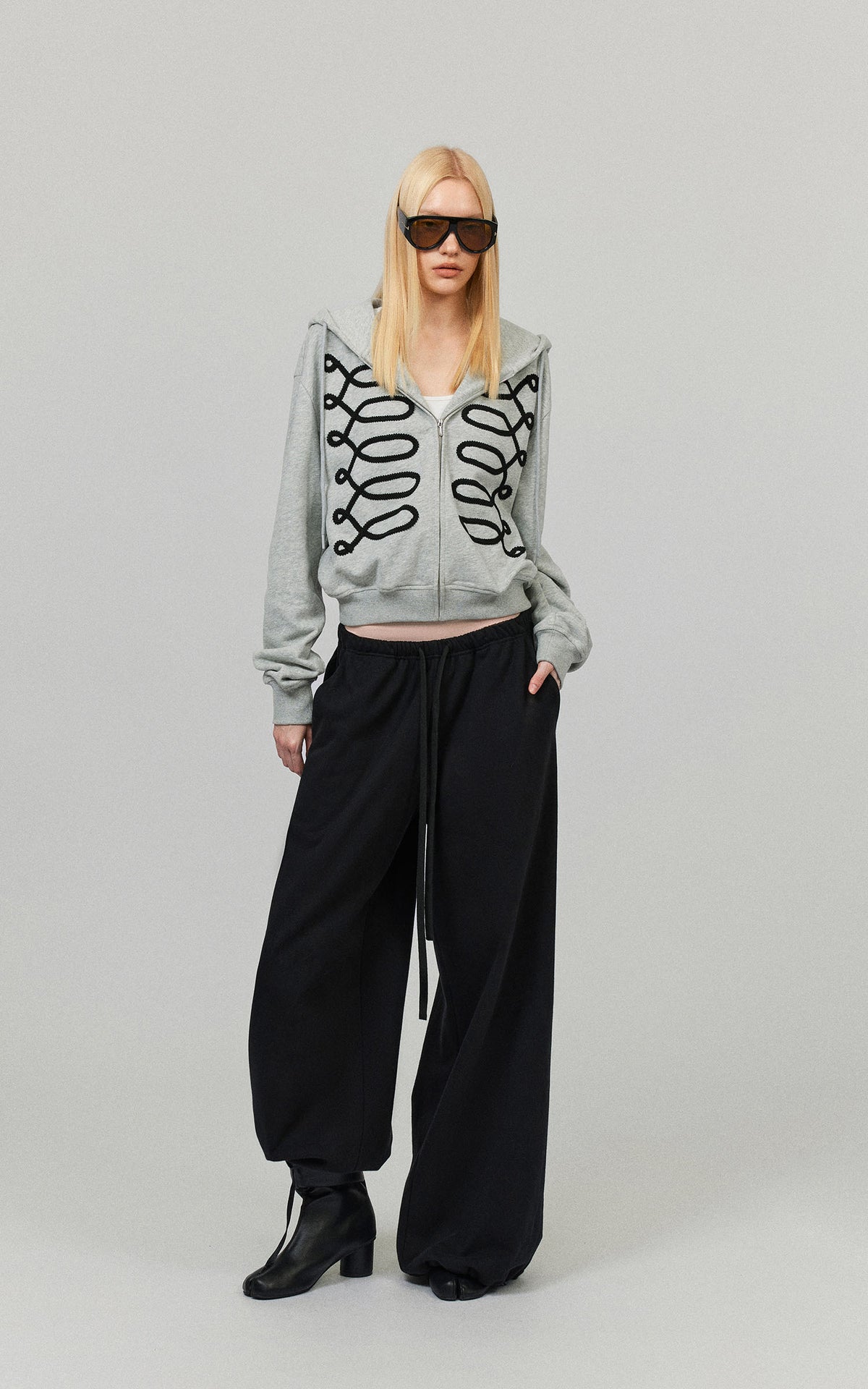 0122stepll Oversized Drawstring Wide-Leg Adjustable Hem Utility Pants