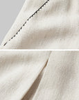 DOINDULGE Raw-Texture Wide-Leg Pants with Hand-Stitched Details