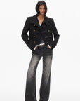 0122stepll High Collar Cropped Military Jacket