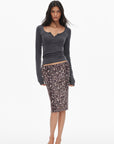 0122stepll Scoop Neck Button-Front Slim-Fit Long Sleeve T-Shirt