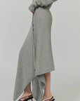 0122stepll Draped Knit Top & Asymmetric Maxi Skirt Set