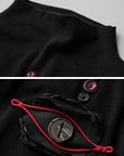 DOINDULGE Ruched Fitted Tee with Deconstructed Eye Button Detail