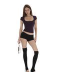 IAMXIAA Square Neck Fitted Short Sleeve T-Shirt