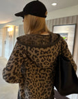 0122stepll Leopard Jacquard Hooded Knit Zip-Up Jacket