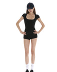 IAMXIAA Square Neck Fitted Short Sleeve T-Shirt