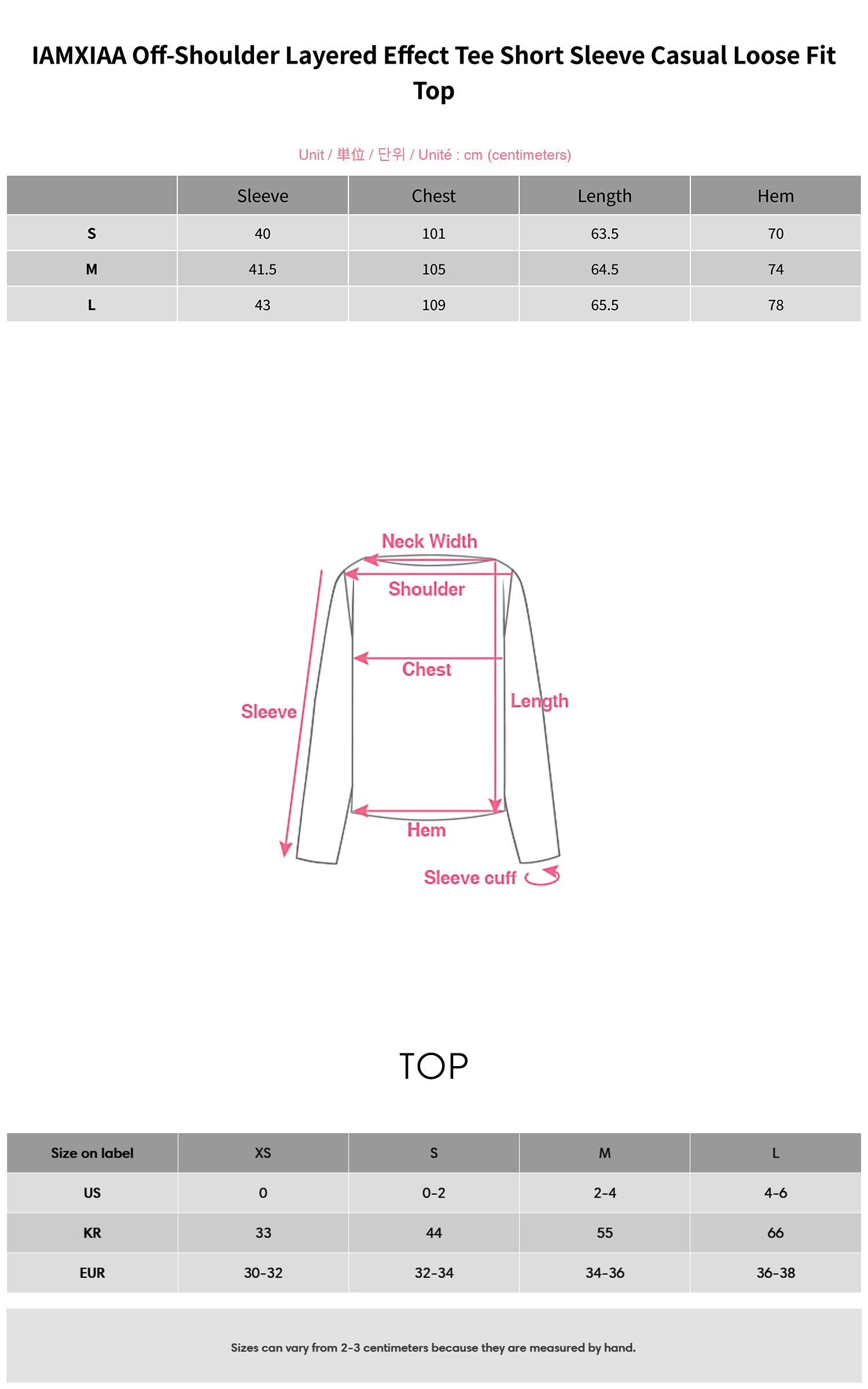 IAMXIAA Off-Shoulder Layered Effect Tee Short Sleeve Casual Loose Fit Top