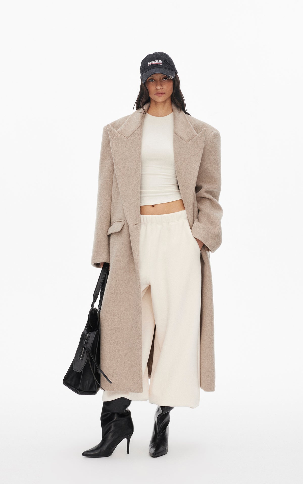0122stepll Ensemble trois pièces : veste zippée en polaire, t-shirt ajusté et pantalon large