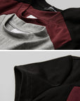 DOINDULGE Paneled Cutout T-Shirt with Layered Collar